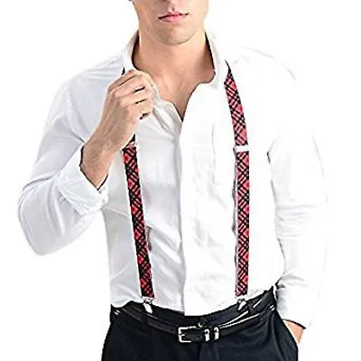 New Unisex Patterned Braces Suspenders Adjustable Clip On Elastic One Size Adult • £8.99