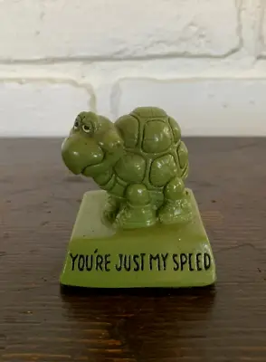 Vintage Wallace Berrie Co Green Turtle “You're Just My Speed” Figurine MCM • $21.95
