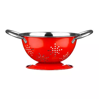 £5.50 • Buy Kitchen Stainless Steel Red Mini Sieve Colander Veg Fruit Water Drainer Strainer