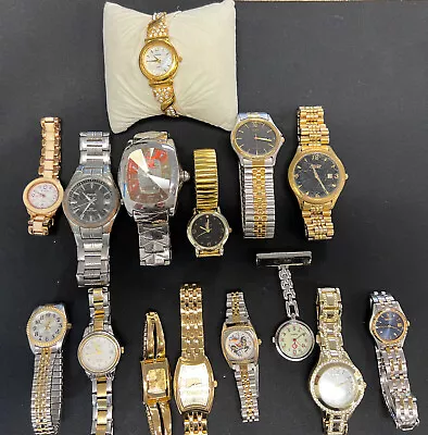Lot Of 15 Vintage And Modern Men's And Women's Watches Seiko - Pulsar + More • $64.95