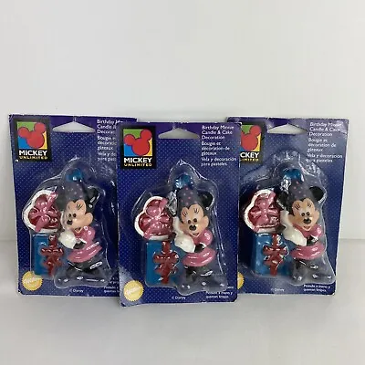 NEW! Lot Of 3 VTG Disney Minnie Mouse Birthday/Holiday Candle & Cake Decoration • $24.99