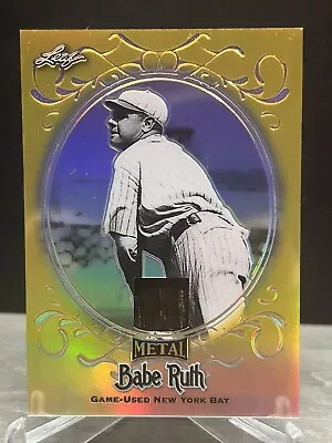 Babe Ruth 2019 Leaf Metal Gold Game Used Bat  Relic 1/1 GU - Barrel Piece! Rare • $500
