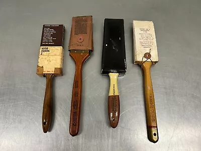 Lot Of 4 Vintage Paintbrushes Steampunk Farmhouse  • $30