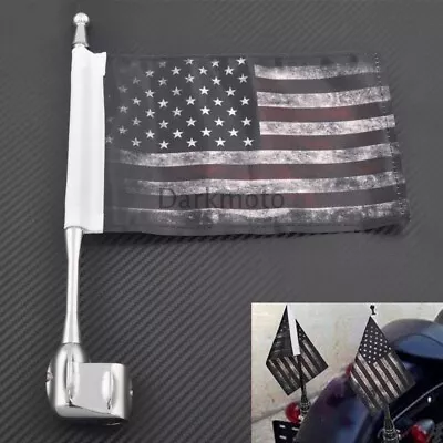 Motorcycle Rear American Flag Pole Luggage Rack Mount For Honda Goldwing GL1800 • $19.27