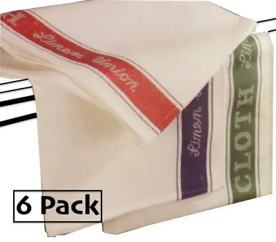 6x Linen Union Tea Towels Catering  Kitchen Restaurant Bar Glass Cloth 3 Colours • £11.49