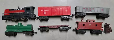 Vintage MARX Model Railroad Train Car Lot Set Rock Island 799 Engine O Gauge 148 • $49.99