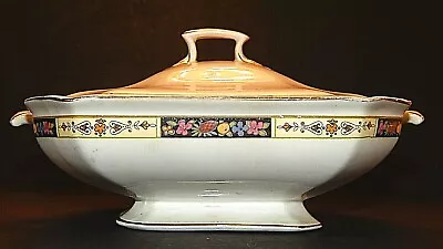 J &G Meakin SOL Covered Dish Art Nouveau Floral Design 391L13 England • $29.99