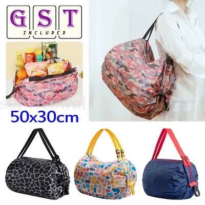 $7.17 • Buy Foldable Shopping Bag Travel One-shoulder Bag Portable Storage Bag Waterproof AU