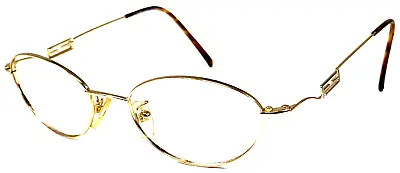 FENDI F89 VINTAGE Italy Yellow Gold/Brown Tortoise Eyeglasses Frame 49-16-135 • $60