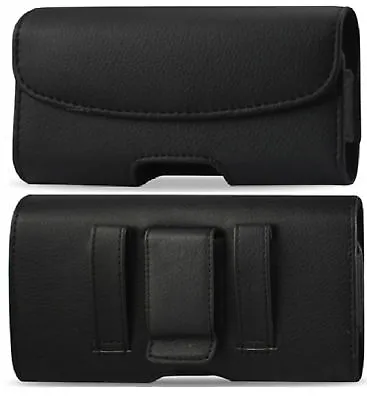Horizontal Leather Carrying Case Cover Pouch With Belt Clip & Belt Loop Holster • $9.78