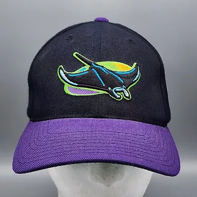 VTG Autographed Wade Boggs MLB Tampa Bay Devil Rays Snapback Hat Cap Blk Purple • $49.99