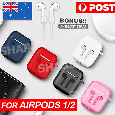 Silicon Case Cover For Airpods 1 2 Case Cover Skin Anti Lost Strap Shockproof • $4.85