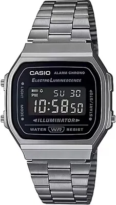 Casio Unisex A168WGG-1BV Digital Vintage Black Ion Plated Watch • $44