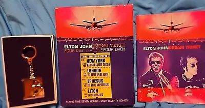 Elton John -Dream Ticket (05 4 Shows 4-Dvds) Rocket Man Tour Keychain NIB • $20