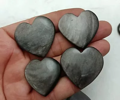 Gorgeous Heart Stone Cabochon - Obsidian Heart Shape Gemstone • $4