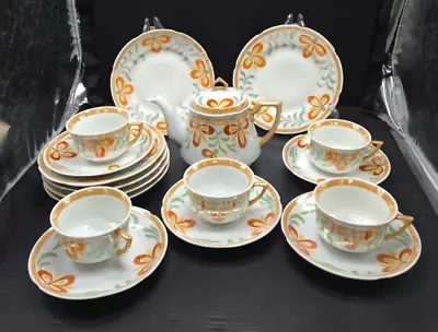 Leuchtenburg 17 Piece Vintage German Lusterware Tea Set • $69.95