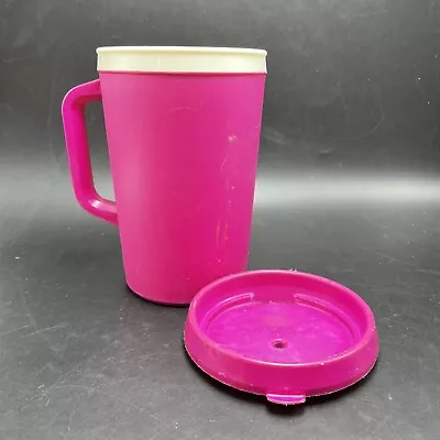 Aladdin Travel Mug Cup 32 Oz W Lid Hot Pink Fuchsia Insulated USA Vintage • $17.99