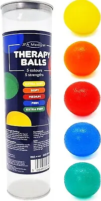 Premium Hand Therapy Exercise Balls - 5pcs Soft Medium Firm Extra Firm • £12.99