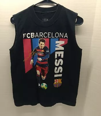 FC Barcelona Lionel Messi Graphic Tank Top Shirt -Boys Size Large  • $14.99