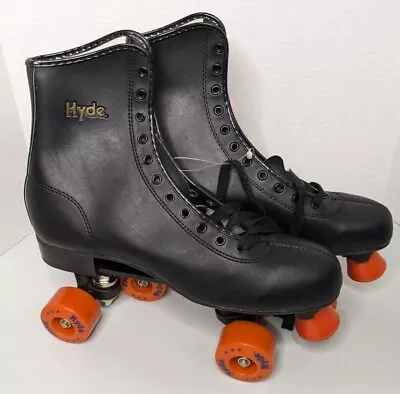 Vintage Hyde Women's Black Roller Skates Size 10 Orange Wheels NEW • $55