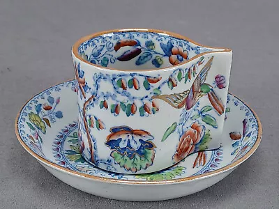 Masons Ashworth Pekoe / Flying Bird Pattern Demitasse Cup & Saucer C. 1891+ • $150