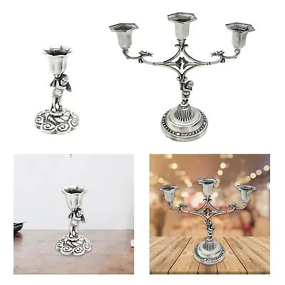 Sacred Candelabra Decoration Antique Tin Metal Centerpiece Retro Catholic • £8.29