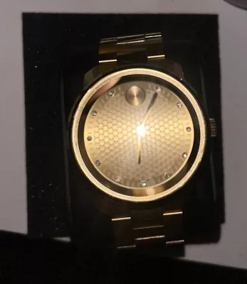 Movado Bold Yellow Gold Plated Diamond Stainless Steel Men’s Watch • $299.99