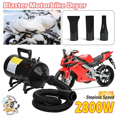 £54.30 • Buy Motorcycle Air Dryer 2800W 3 Nozzels Car Bike Snow Pets Motocross Blower Blaster