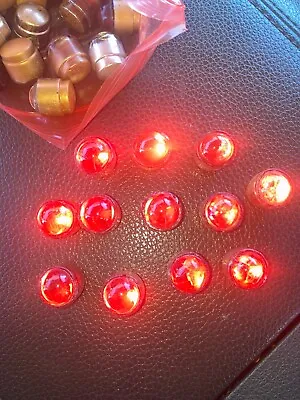 LOT OF 12 RED Glass Cat Eye Sign Reflectors-Railroad Marbles-16.5MM(OLD #3 Size) • $12