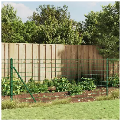 VidaXL Wire Mesh Fence Green 1.1x25 M Galvanised Steel • £153.99