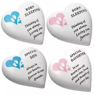 Baby Graveside Memorial Heart Ornament Footprints - Choose Design • £11.96