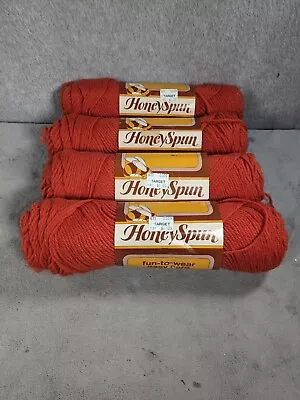 Lot Of 4 Vintage HoneySpun Rust Colored Yarn - 3.5oz Each • $18.98