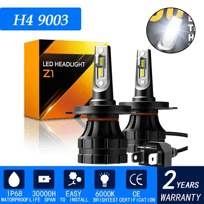 AUXITO H4 Mini LED Headlight 9003 HB2 Hi-Low Beam Conversion Kit 20000LM 6000K • $25.19