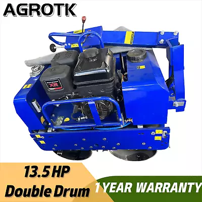 Agrotk 13.5 HP Double Drum Walk Behind Vibratory Rollers Road Asphalt Compactor • $5599.20