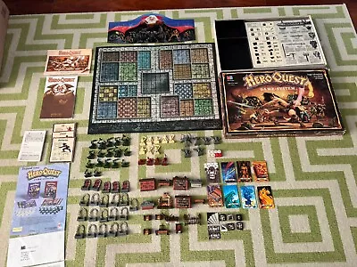 Vintage 1989 Hero Quest Board Game Milton Bradley All Retail Advert  Materials! • $55