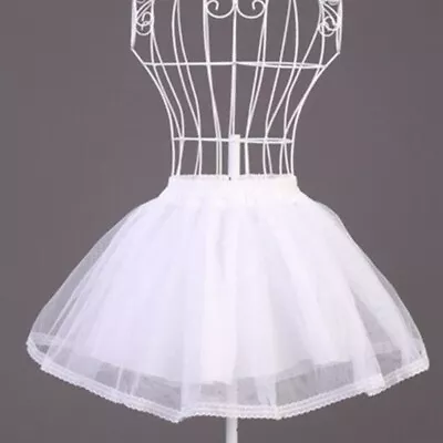 Women Girls Double Layers Solid Color Short Tulle Petticoats Elastic Waistband A • £9.01