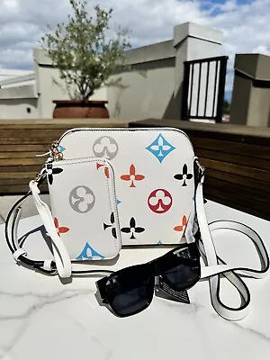 Handbag Set Monogram CrossBody Wallet Bag WHITE • $45