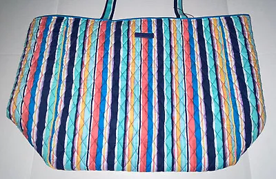 Vera Bradley Large Grand Tote 2.0 Bag Cabana Stripe Pattern NWT • $49.99