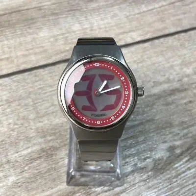 Fossil Big Tic 00s Watch Y2k Red Dial Stainless Steel Quartz From Japan Rare • $229