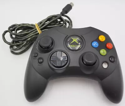 Genuine Microsoft Xbox Original Wired Controller S (Black) Missing Console Conne • $25