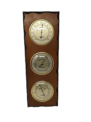 Vintage Verichron Wall Mount Weather Station Thermometer Barometer Hygrometer • $18.99