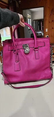 Michael Kors Leather Large Hamilton Lock & Key Handbag Shoulder • $55