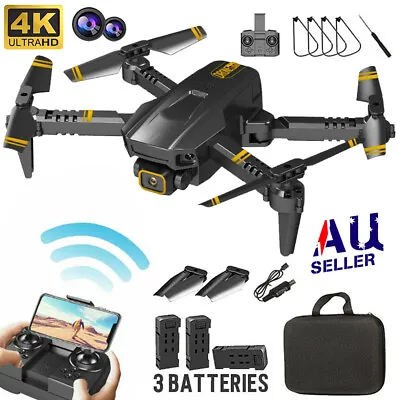 $44.82 • Buy 5G 4K  Drone HD Dual Camera Drones WiFi FPV Selfie RC Quadcopter 3 Battery