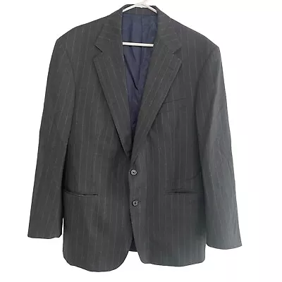 VTG Polo Ralph Lauren 42R Wool/Cashmere Blazer Sports Jacket Gray Pinstripe Coat • $55.24