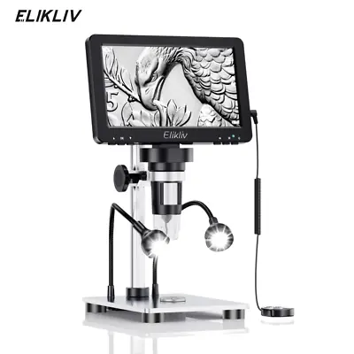 Elikliv 1200X Digital Microscope HD Camera  7  LCD 1080p Coin Magnifier W/ Light • $70.99