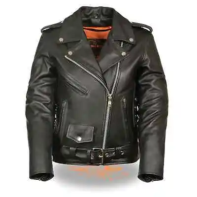 Milwaukee Leather Womens Full Length Side Lace Leather Police Rider Jacket -sagy • £123.73