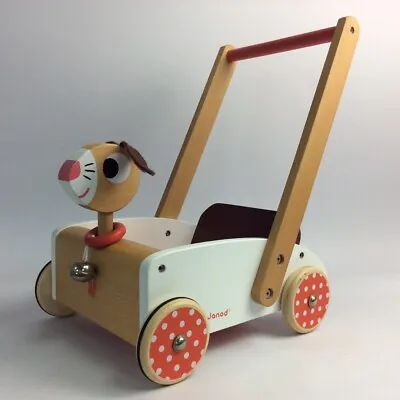 £30 • Buy Janod Chariot Crazy Rabbit French Wooden Trolley Toy 38cm X 31cm X 47cm