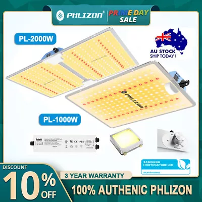 Phlizon PL 2000W 1000W LED Grow Light Full Spectrum Commercial Plants Veg Flower • $79.22