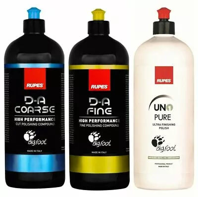 Rupes New DA System Combo Kit | 3 1 Liter Bottles | Coarse Fine Polish Compound • $120