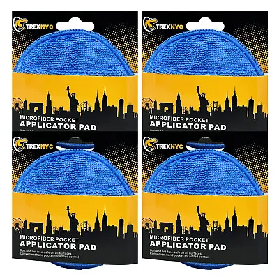 TrexNYC Microfiber Wax Applicator Pads With Finger Pocket 4-Packs • $8.80